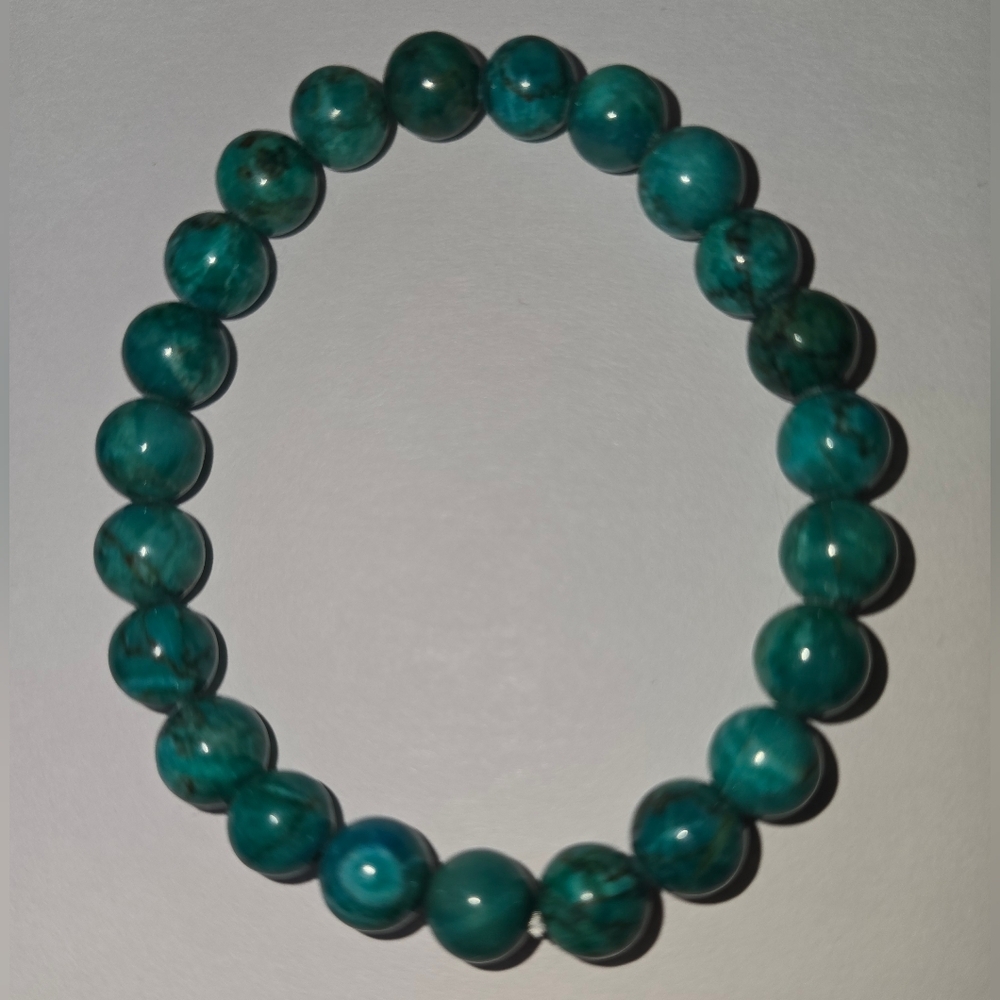 7-8mm Blue Apatite bracelet - Picture 3 of 9